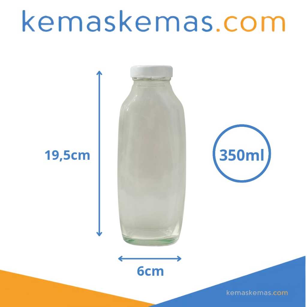 350ml Botol Kaca Gepeng | Botol Kaca Jus 350ml | Botol Kaca Kale