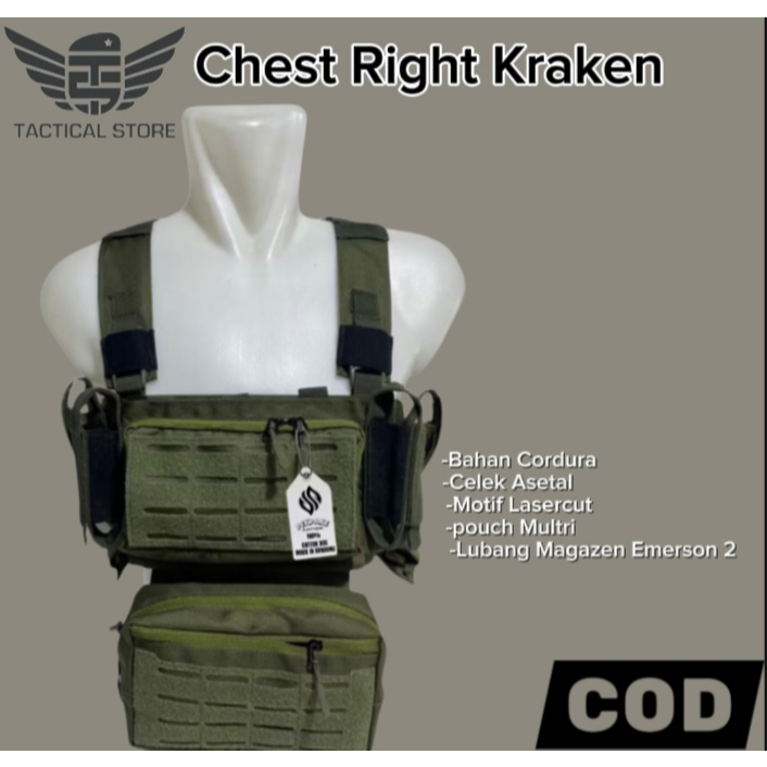 Chest Rig Taktis KRAKEN I Tas Dada Mini Chestrig Modular Tas Dada Tactical Rompy Body Vest
