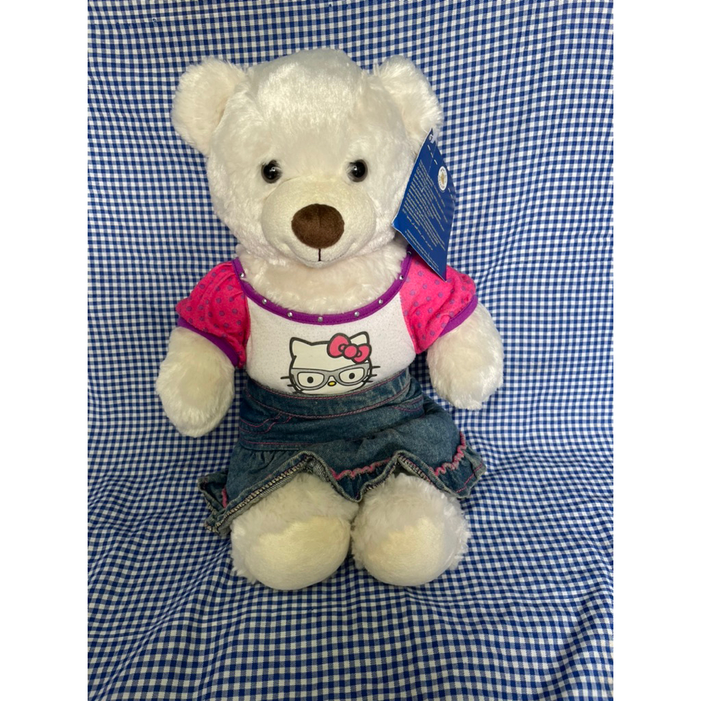 Boneka Build A Bear beruang putih pakai baju dan rok ori BAB