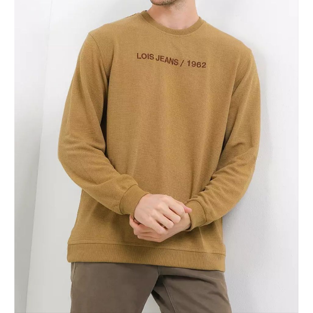 Waffle Sweatshirt Ksls2375 KAOS LOIS ORIGINAL PRIA LENGAN PANJANG