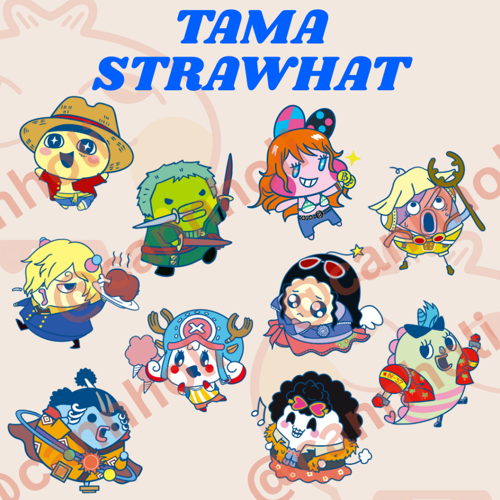 One Piece x Tamagotchi ALL SET Vinyl Sticker