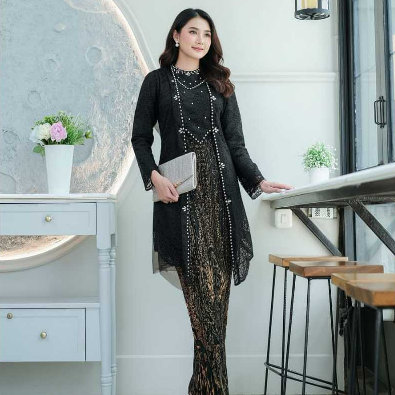 Kebaya Kutu Baru Modern Tunik Kutu Baru Kupu-Kupu Kebaya Modern Wisuda Baju Kondangan