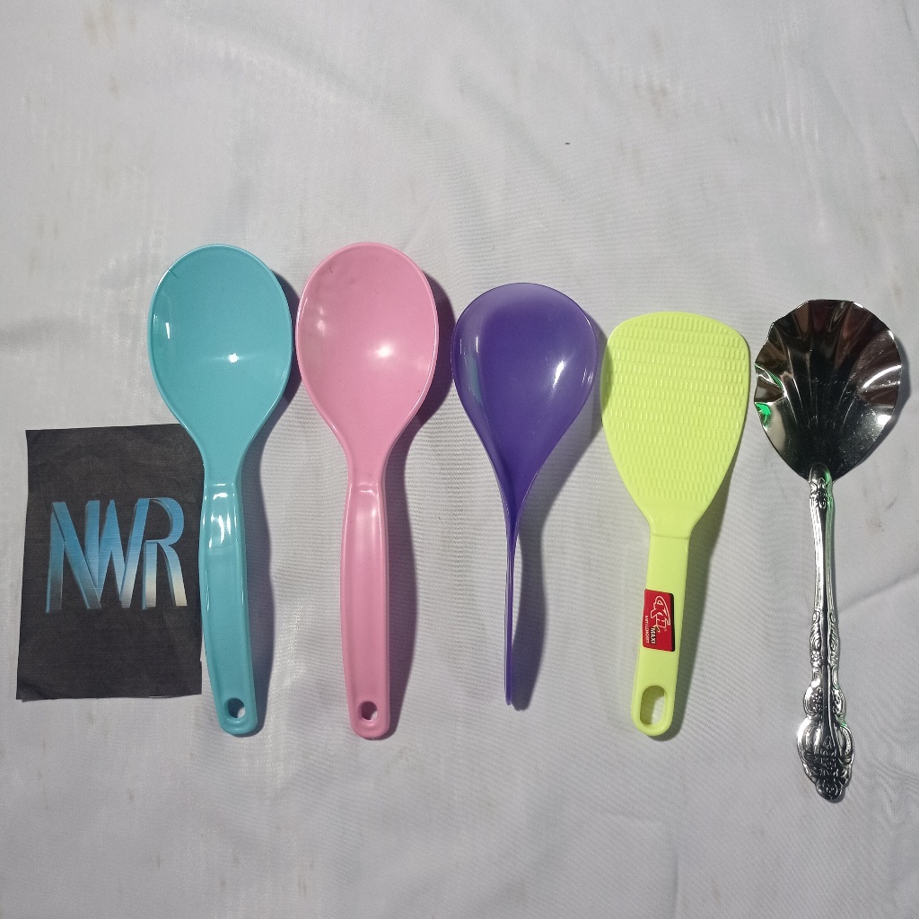 Nagata Centong Entong Sendok Nasi Stainless Plastik Nagata Pelangi Maxi Anti Lengket Lebar 7 Cm Panj