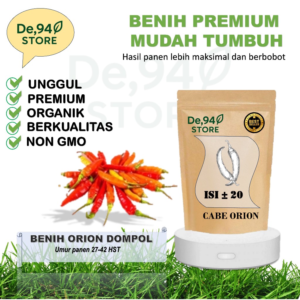 Benih 20 cabe rawit ORION, buah bergerombol, unggul -Benih/Biji Repack