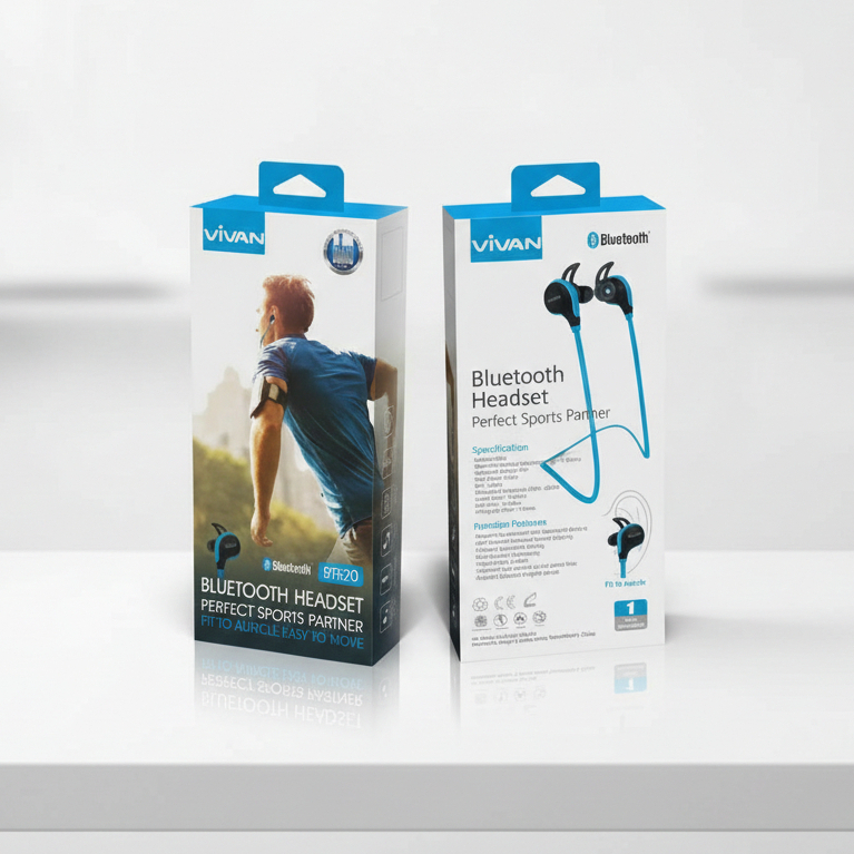 Headset Bluetooth VIVAN BT520 Original – Sporty, Ringan, Suara Jernih, Cocok untuk Jogging