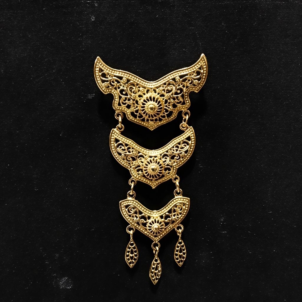 jawelry36 Kalung & Bros Pin Brooch Susun Tiga Adat Kebaya KutuBaru Kuning Putih Permata Polos Hijab 