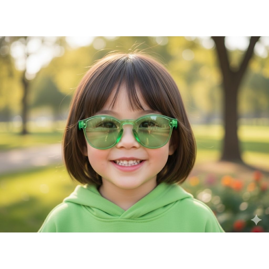 Kacamata anak laki atau perempuan trendy tembus pandang tidak silau fashion enak dipakai & difoto