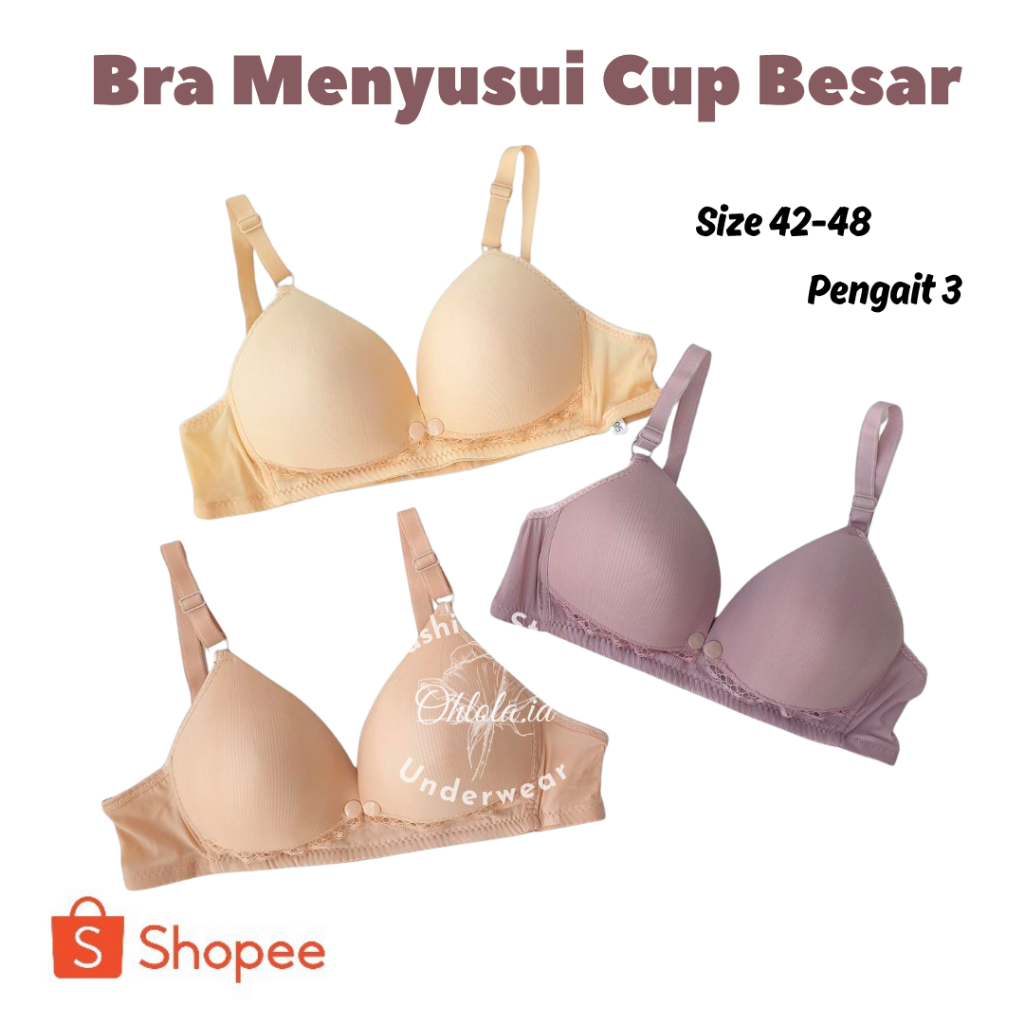 3 Pcs Bh Wanita Menyusui Bh Kehamilan Katun Nyaman
