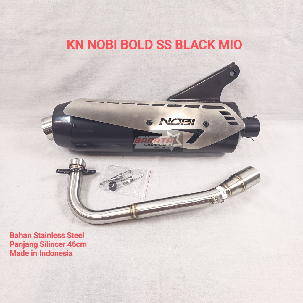 KNALPOT NOBI BOLD STAINLESS STEEL MOTOR MIO UK. SILINCER 46CM ; MIO M3 UK. SILINCER 47CM ; BEAT UK. 