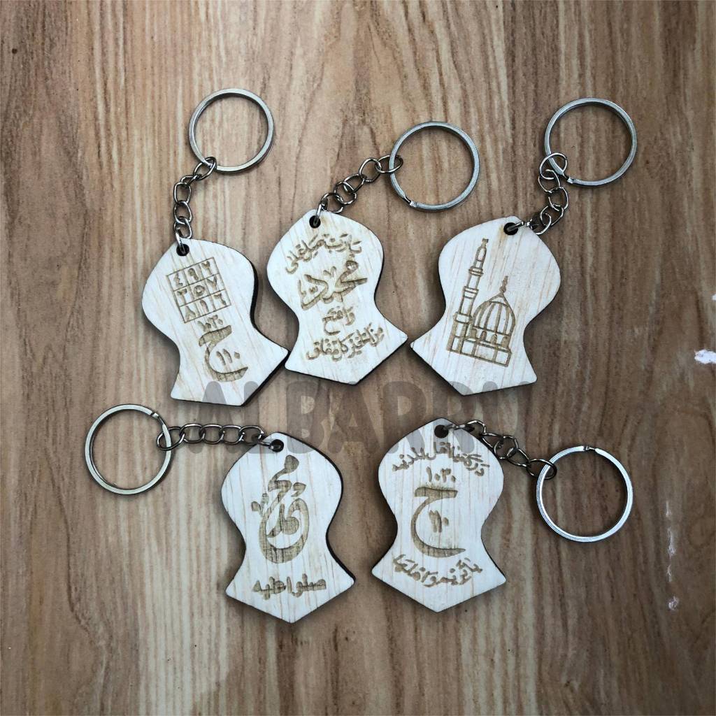 GANTUNGAN KUNCI TEROMPAH NABI NATURAL WOOD