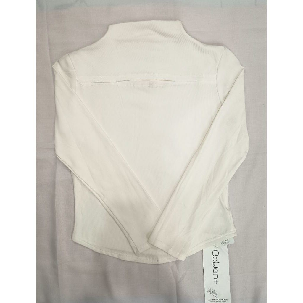 Atasan Wanita Kaos Croptop Lengan Panjang | Kerut Pinggang | Bolong Dada | Korean Fashion