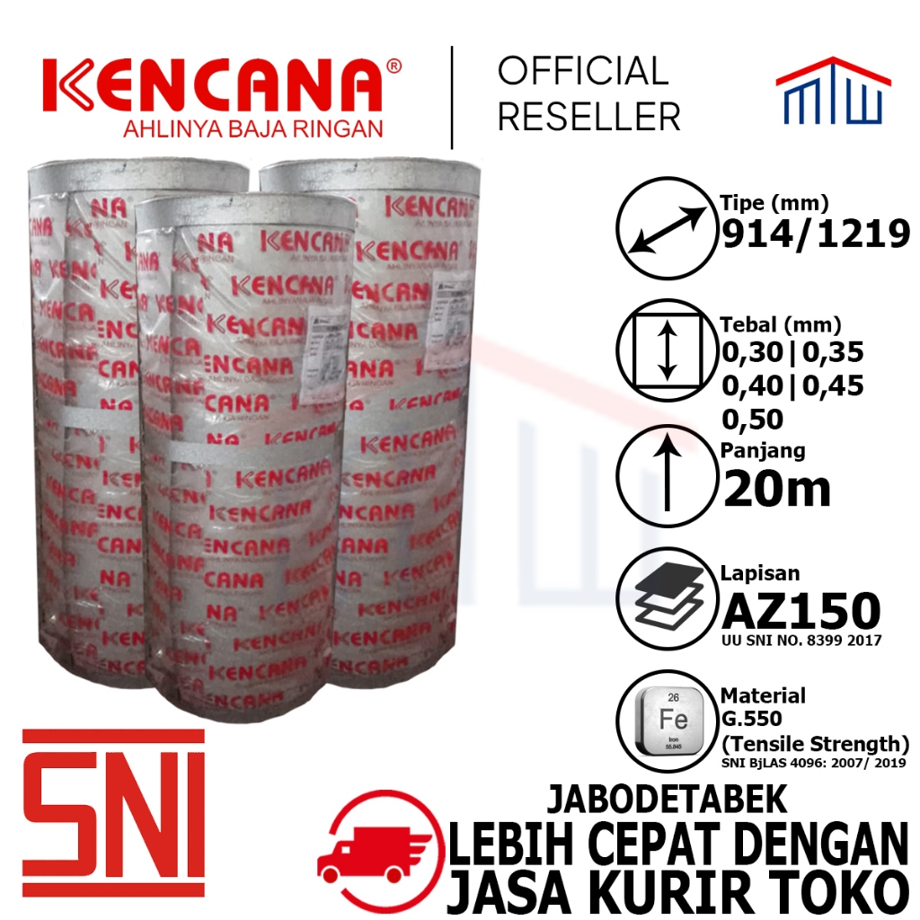 Talang Galvalum Roll 914 / 1219 Kencana AZ 150