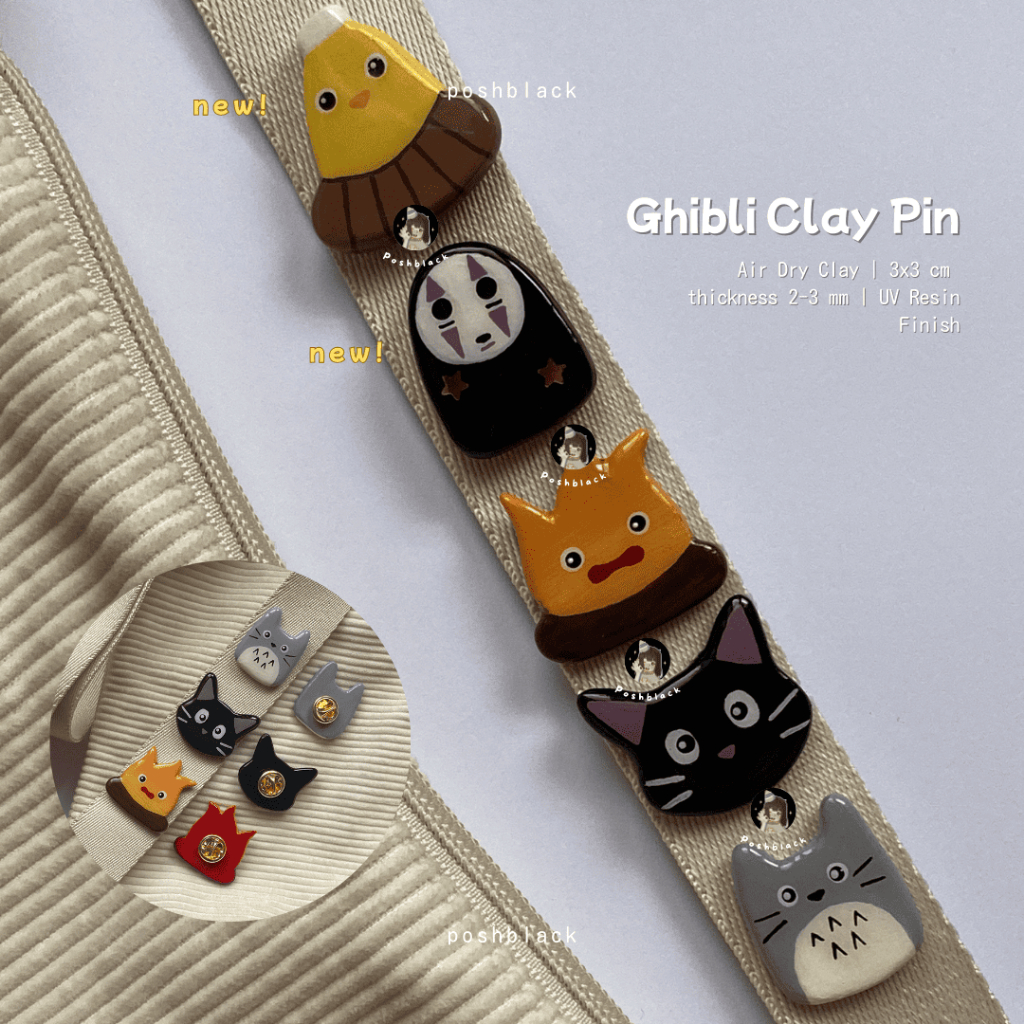 Poshblack | Ghibli Clay Pin