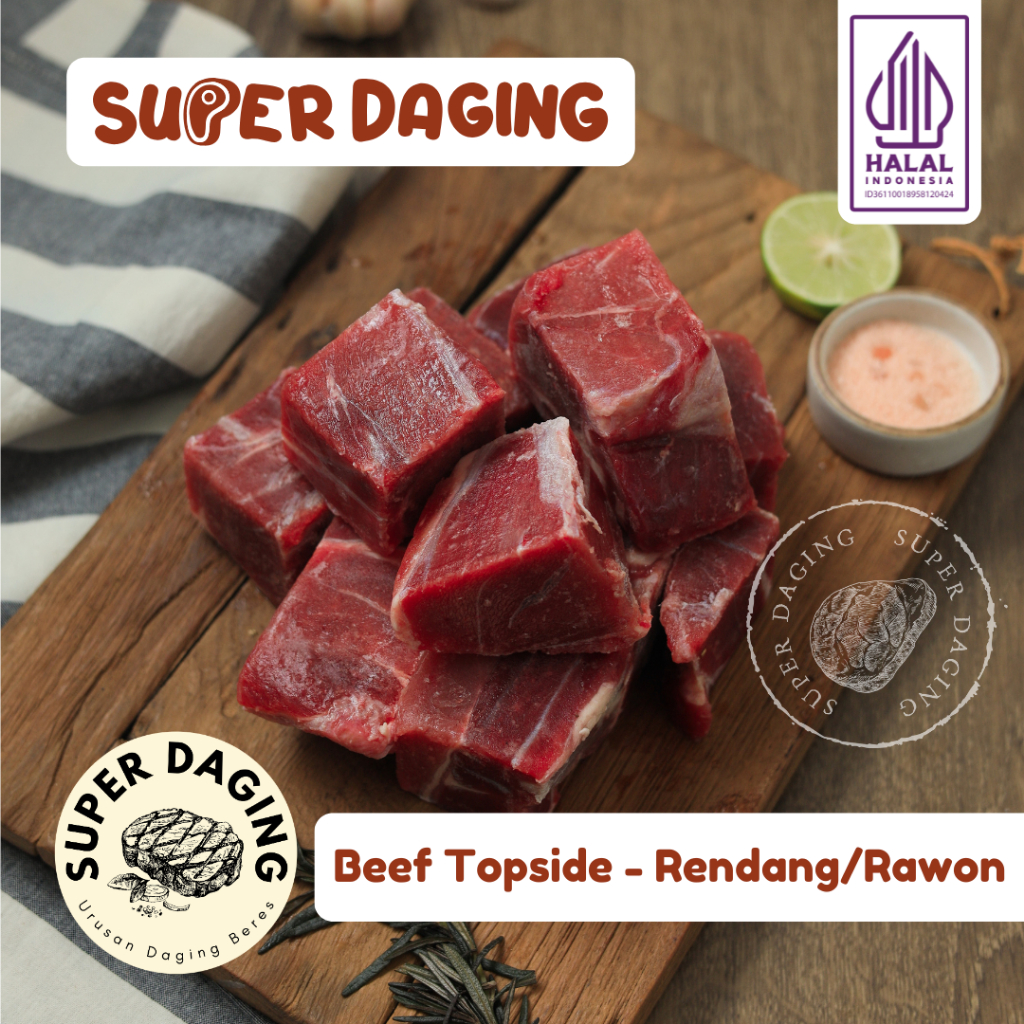 Daging Sapi Rendang Impor / Topside 1kg - Super Daging Malang