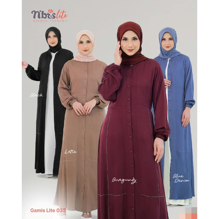 [NIBRAS] Lite 035 Gamis Wanita Rayon Twill Adem, GAMIS IBU, GAMIS HARIAN