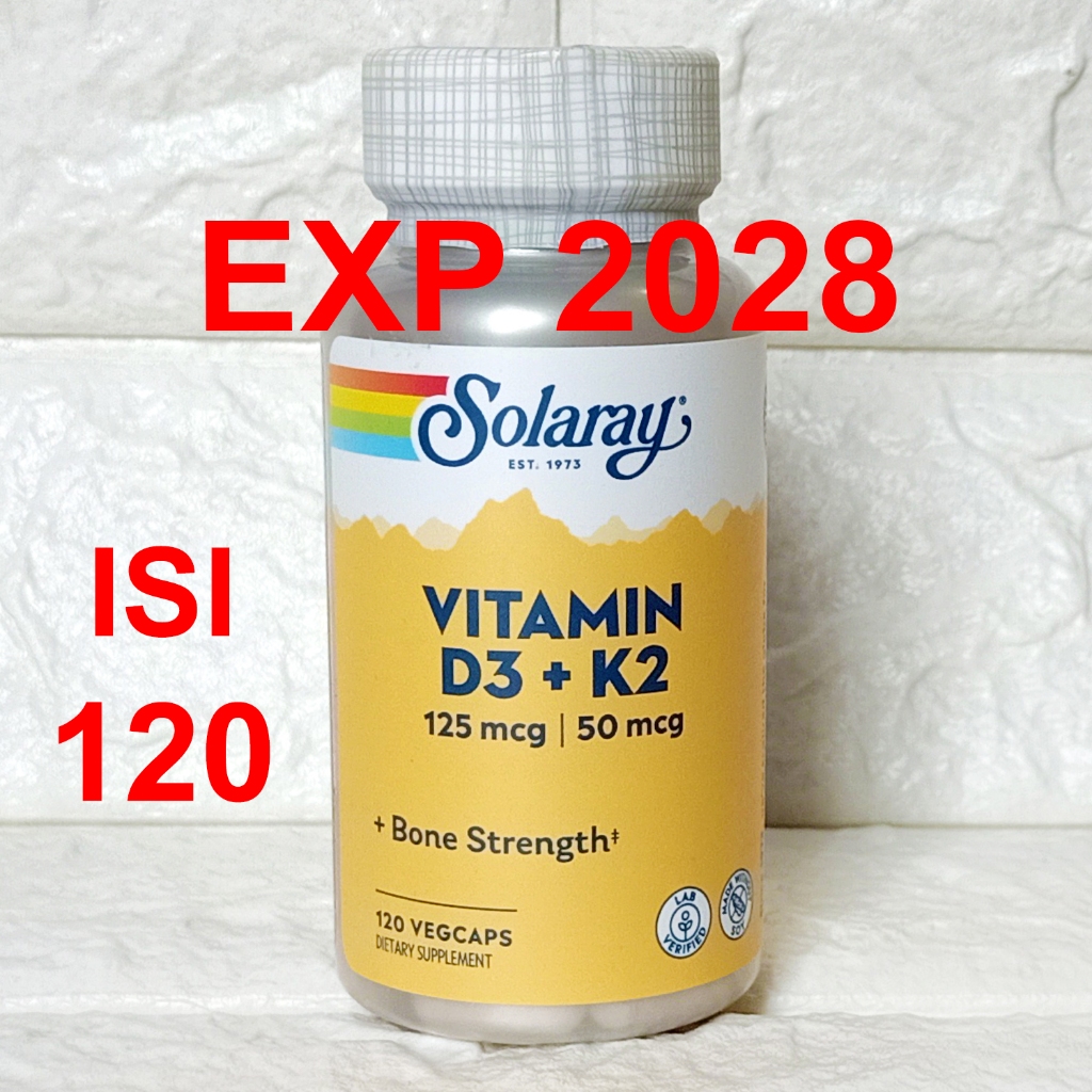 Solaray Vitamin D3 K2 5000 IU Soy Free 120 VegCaps Solaray Vit D3K2
