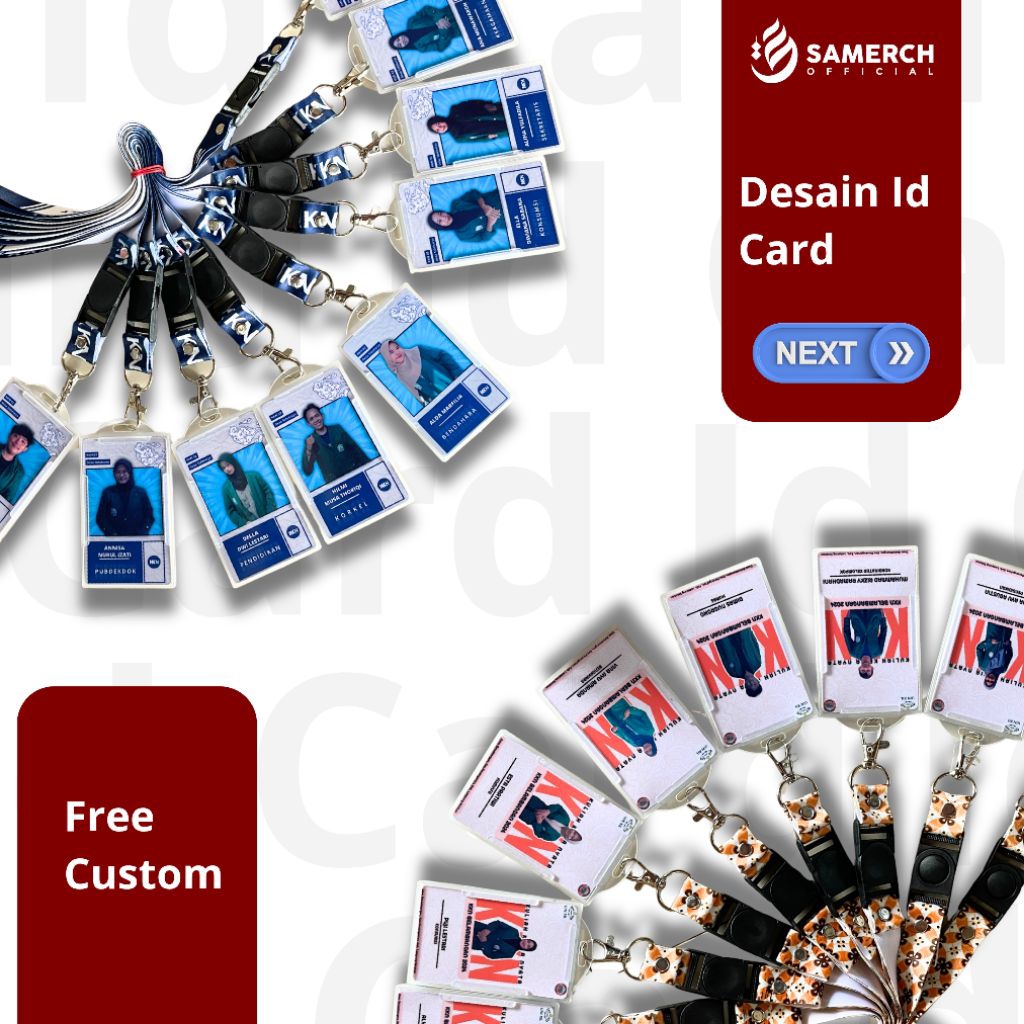 SAMERCH |Tali Lanyard + Frame + Id Card Custom Cetak 2 Sisi / Tali ID Card Premium Custom ( BISA SAT