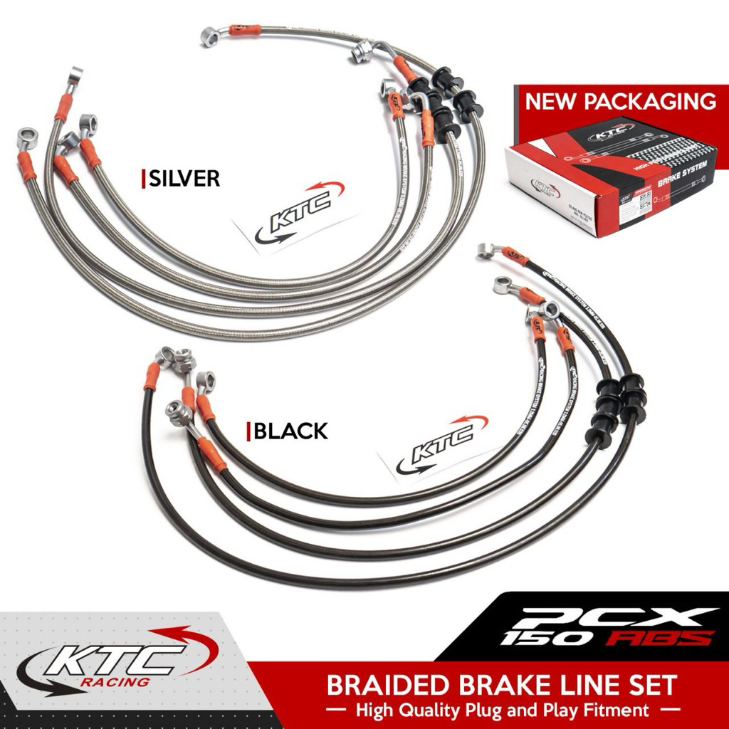 SELANG REM KTC PCX 150 ABS / SELANG REM KTC PCX 150 CBS / SELANG REM SET DEPAN BELAKANG CARBON / SIL