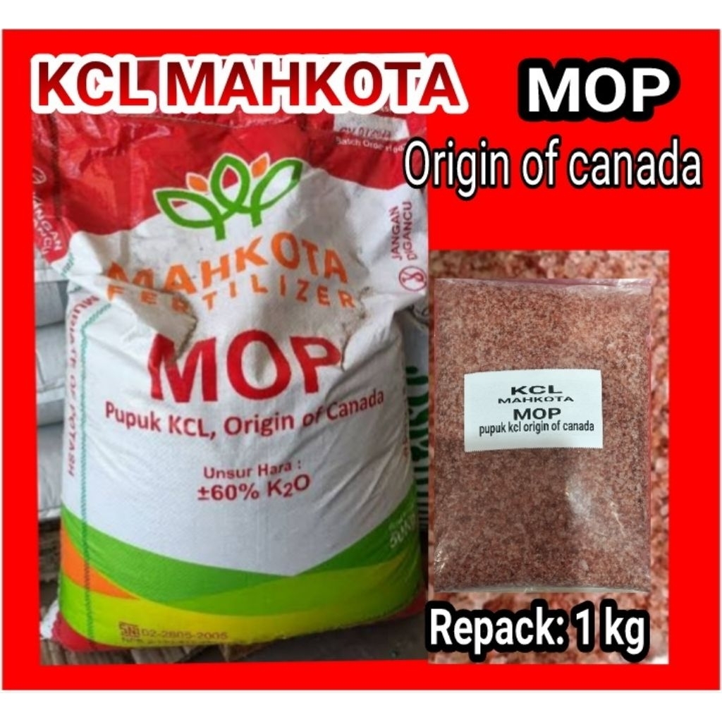 Pupuk KCL MAHKOTA Origin of Canada MOP Repak 1 kg