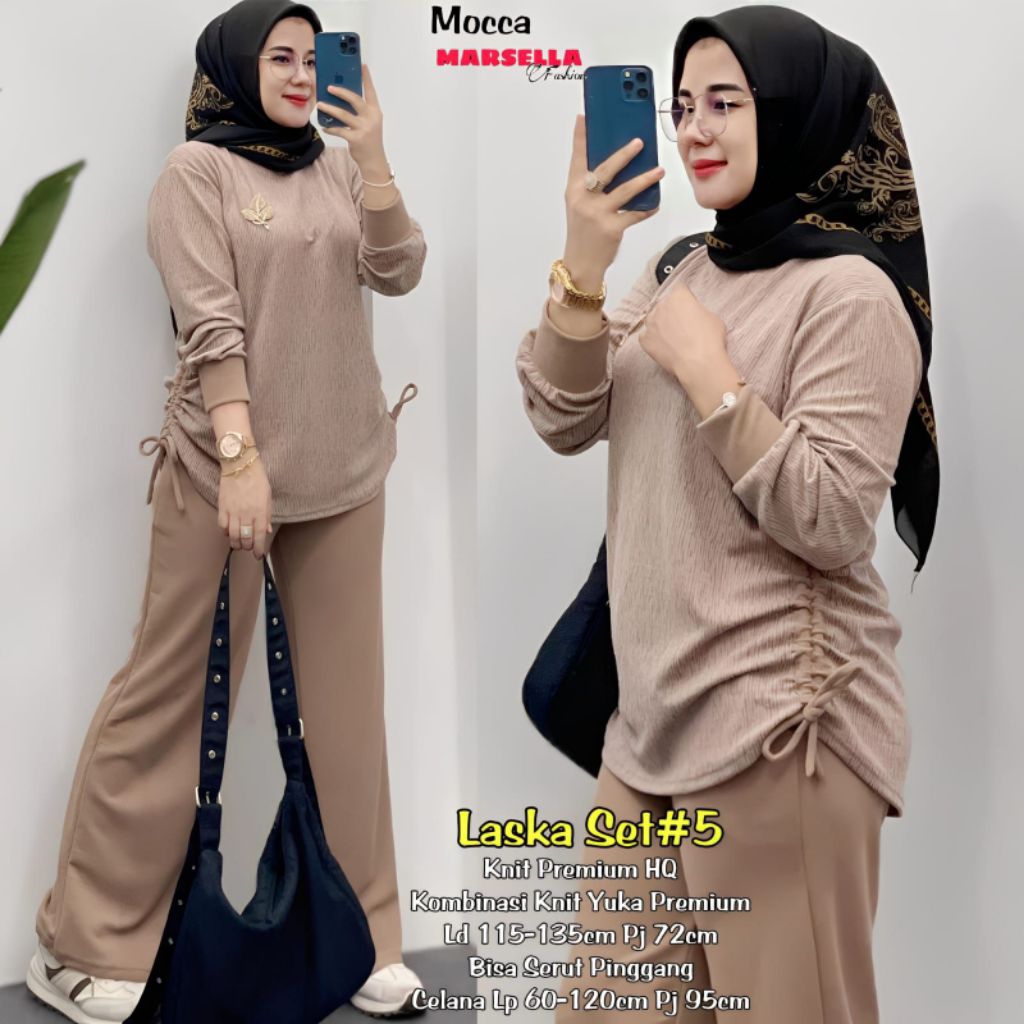 BISA COD BAJU HELIN SET// KUPU// LASKA #1#5BY MARSELLA