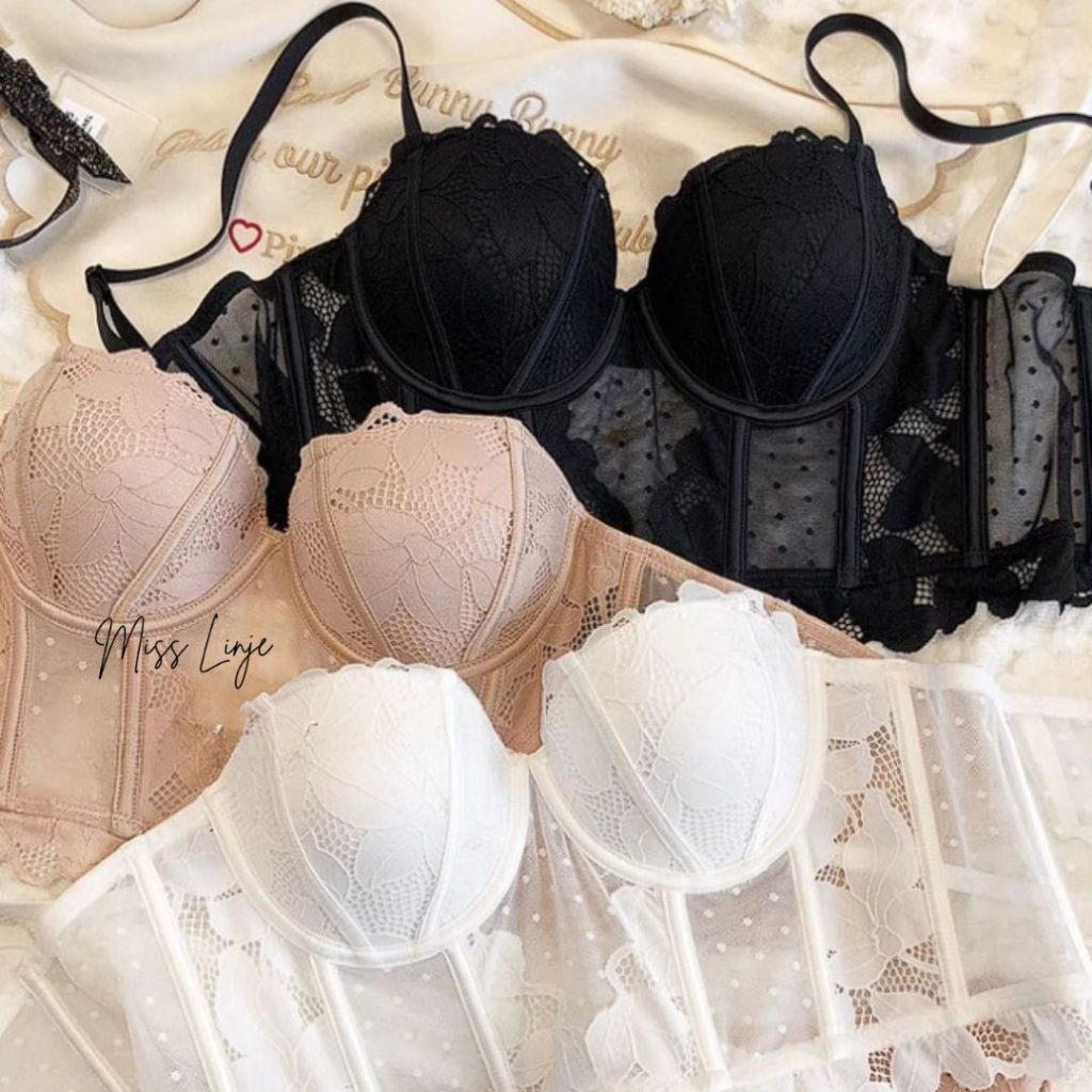 Miss Linje PREMIUM SET Bralette Renda S-XL Bra Lace Korea Dan Celana Dalam Renda