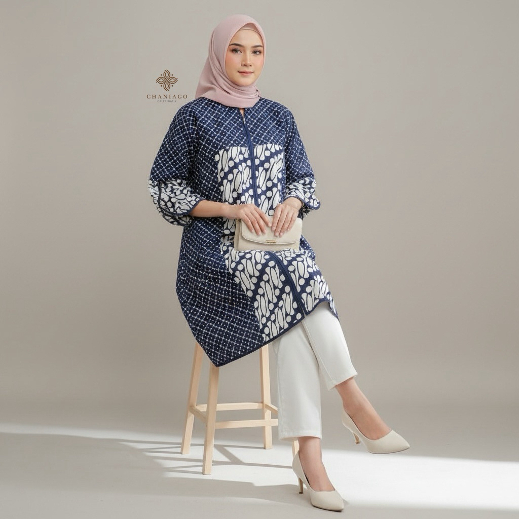 BATIK TUNIK/BATIK TUNIK KATUN/BATIK PAYUNG/BATIK MODERN/BATIK KEKINIAN/BATIK WANITA LENGAN PANJANG/B