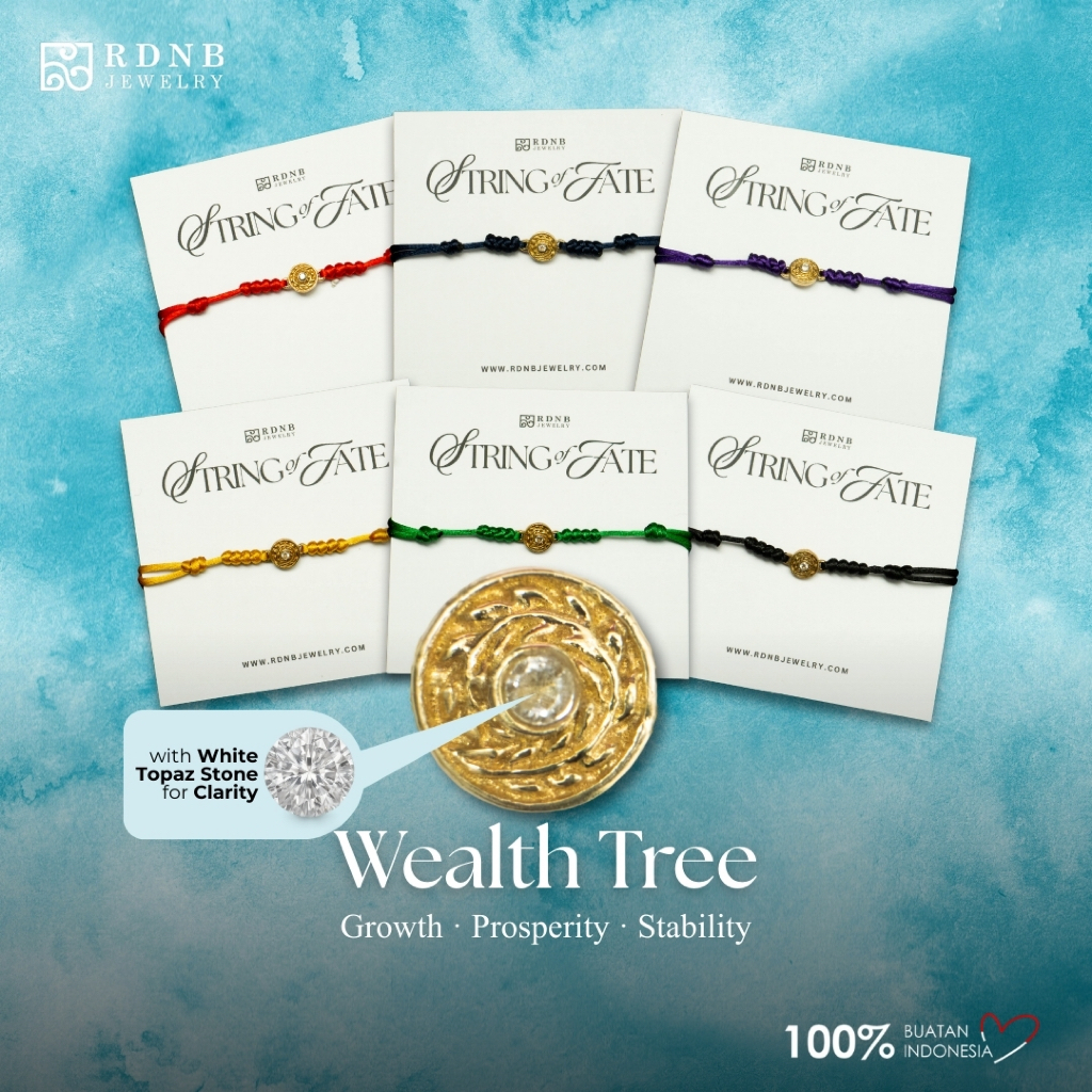 String of Fate - Wealth Tree - RDNB Jewelry - Gelang Wanita/Pria - Batu Alam Natural - Gelang Casual