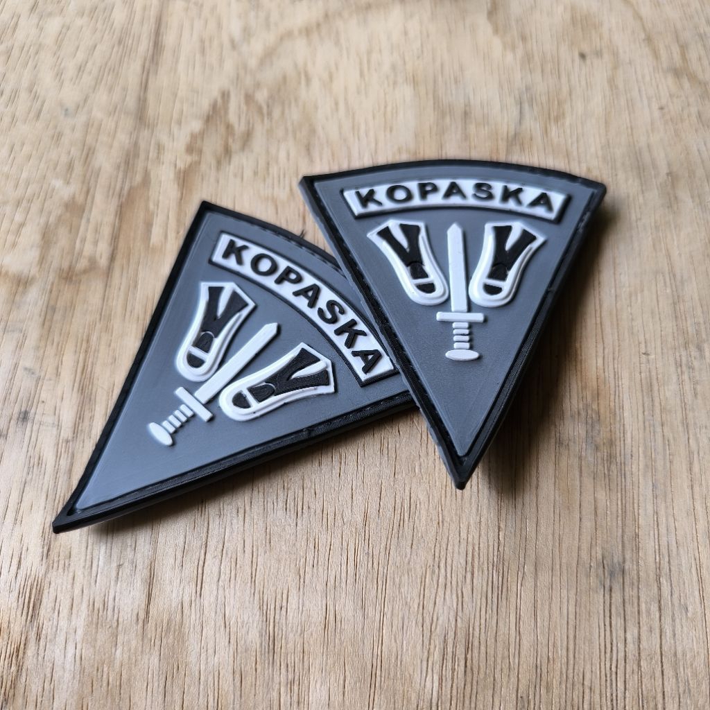 patch rubber logo kopaska abu - tempelan emblem karet aksesoris