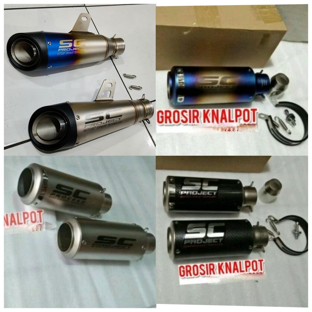 knalpot Silincer SC Project S1 IMPORT Stainles Titanium Cabron Blue Ninja ZX25R 250 FI Carbu R25 CBR