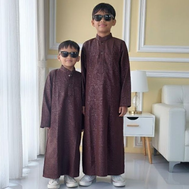 GAMIS EMBOS Anak Laki-Laki | JUBAH ANAK LAKI-LAKI LENGAN PANJANG BAHAN EMBOS | Jubah Pakistan | Juba