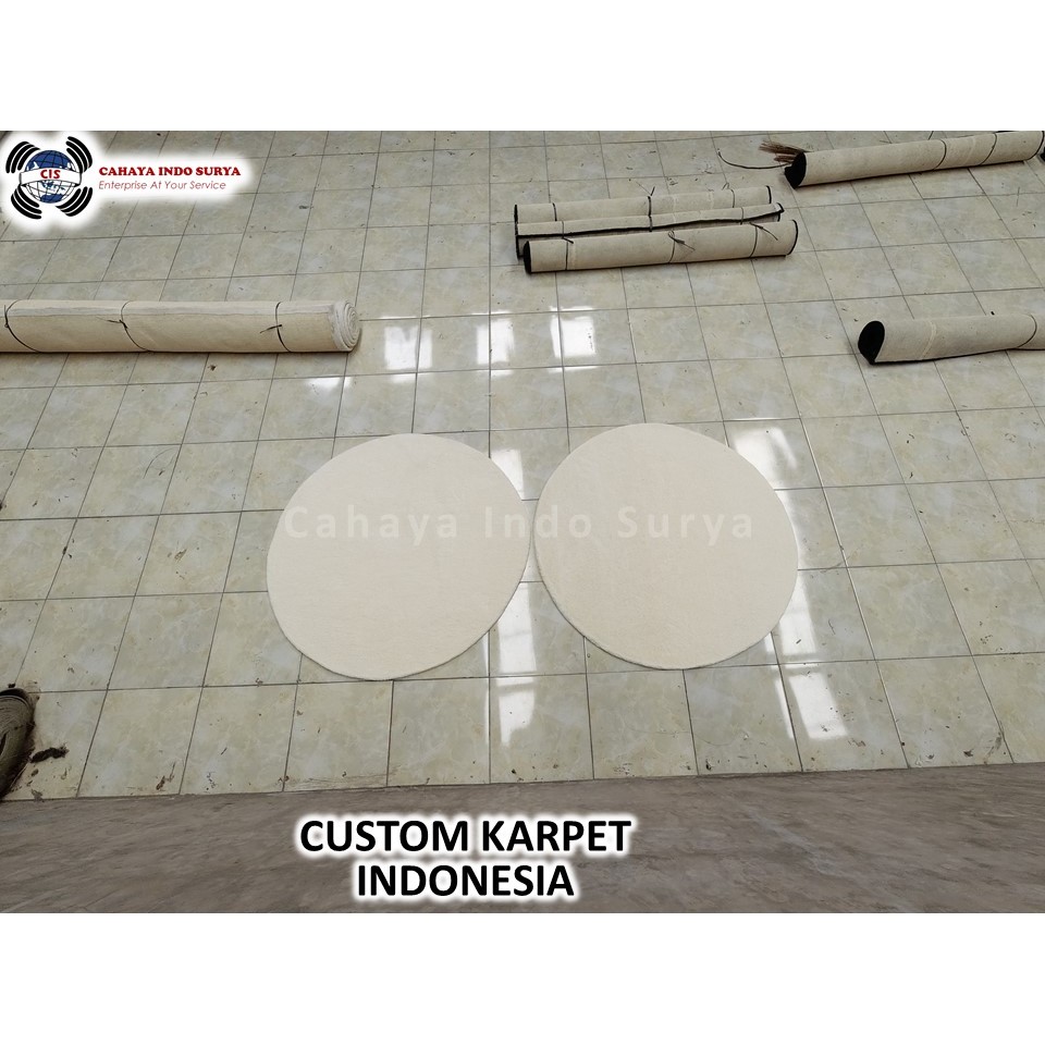 KARPET BULAT POLOS CUSTOM | WAKTU PRODUKSI 14 HARI | TANPA SAMBUNGAN