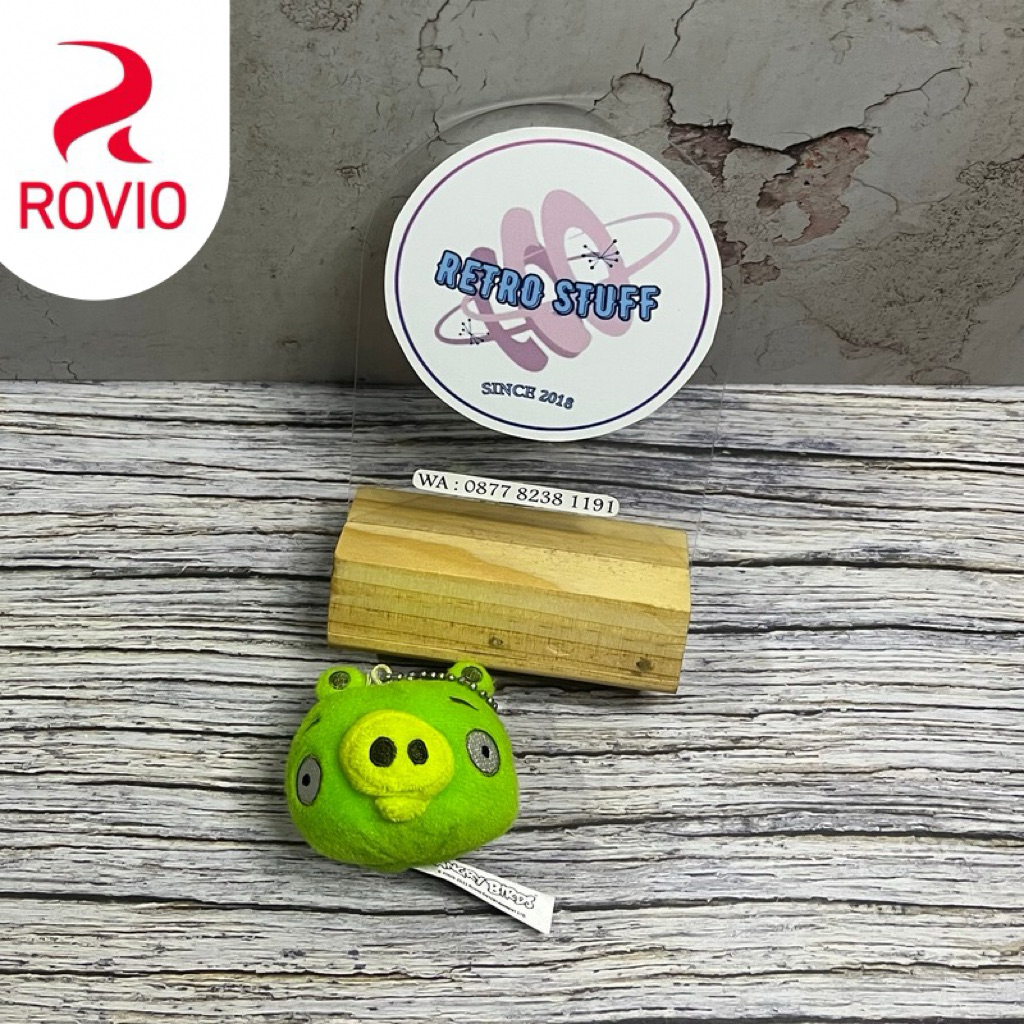 Boneka Keychain Green Pig Enemy Angry Birds Original Rovio