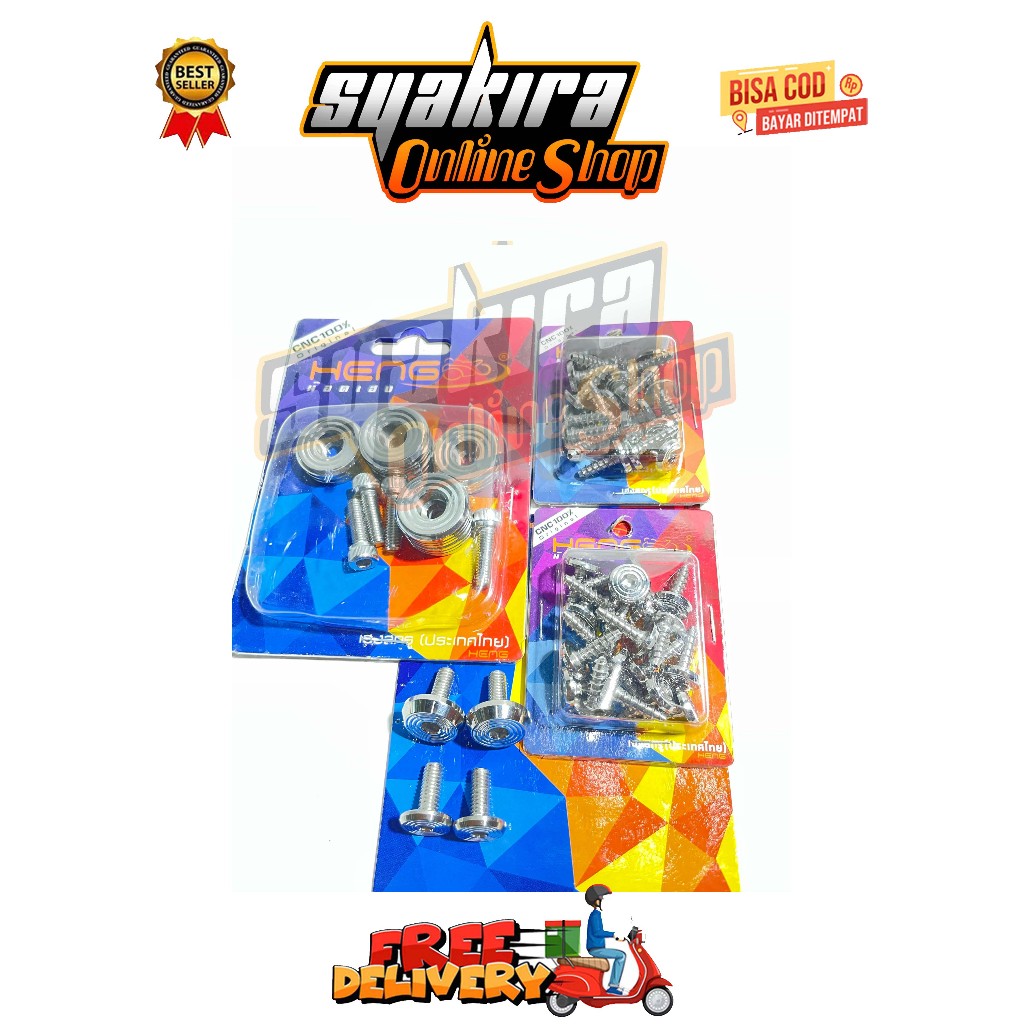 BAUT PAKETAN BODY HALUS 1 SET ( 46 BAUT ) MODEL SLASH YAMAHA MIO SOUL FINO KARBU TAHUN 2006 - 2013 O