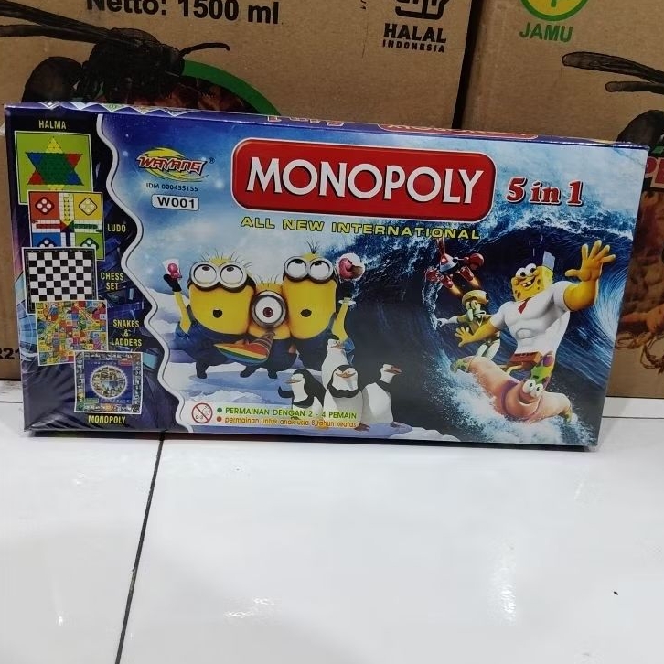 MONOPOLI BESAR 5in1 (monopoli, ular tangga, catur, ludo, halma) GAMBAR RANDOM