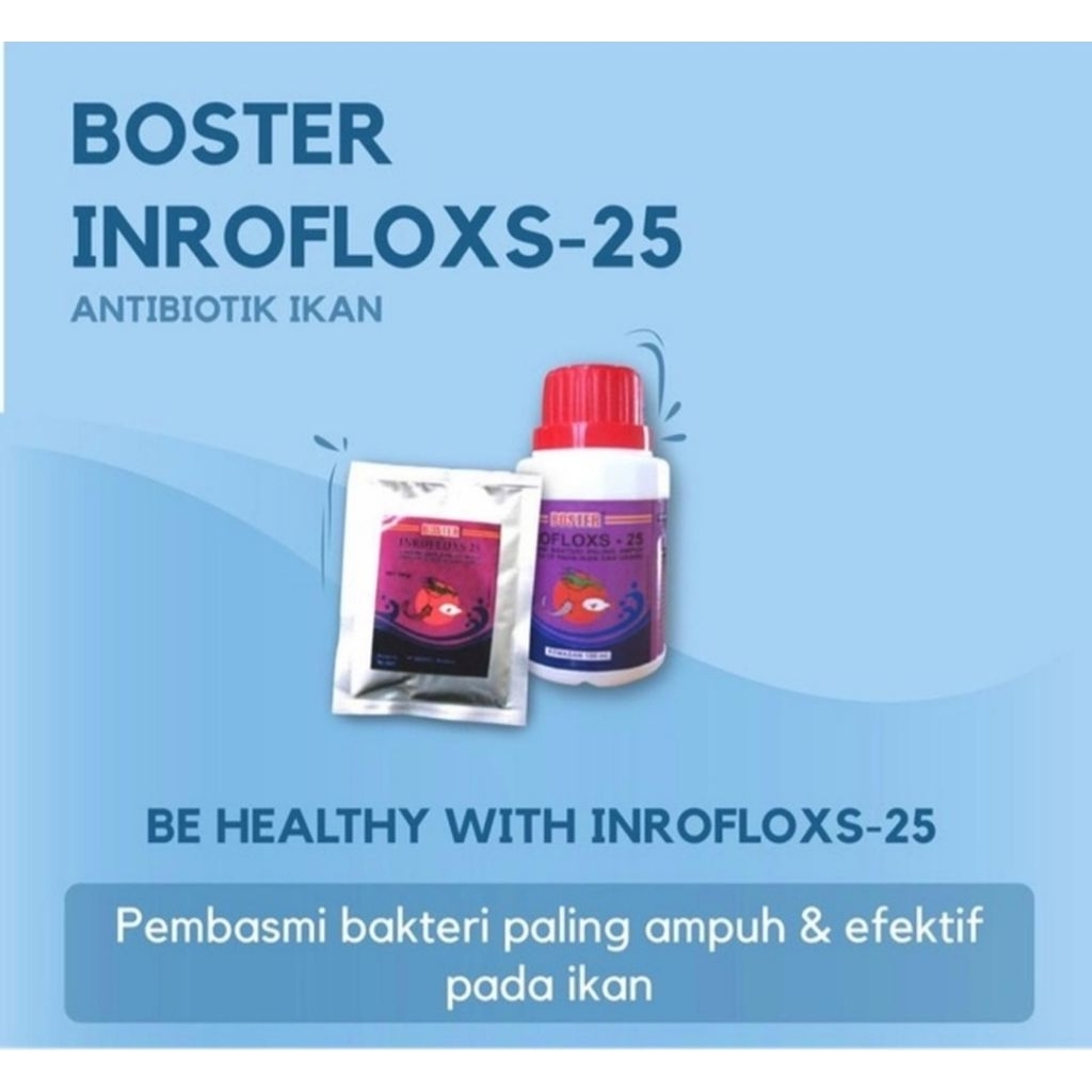 BOSTER INROFLOXS-25 OBAT IKAN SERBUK DAN CAIR
