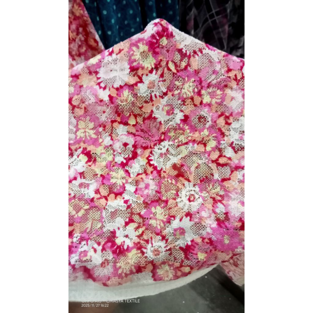 bahan brukat tile premium meteran bahan tile spandek kembang bahan tile brukat motif bahan brukat ti