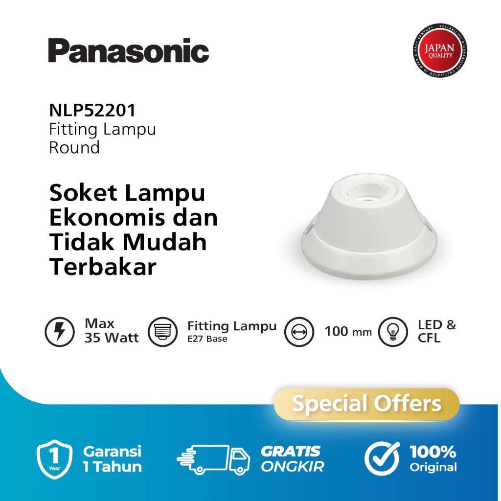 Panasonic Fitting Lampu Plafon Round Blister Original