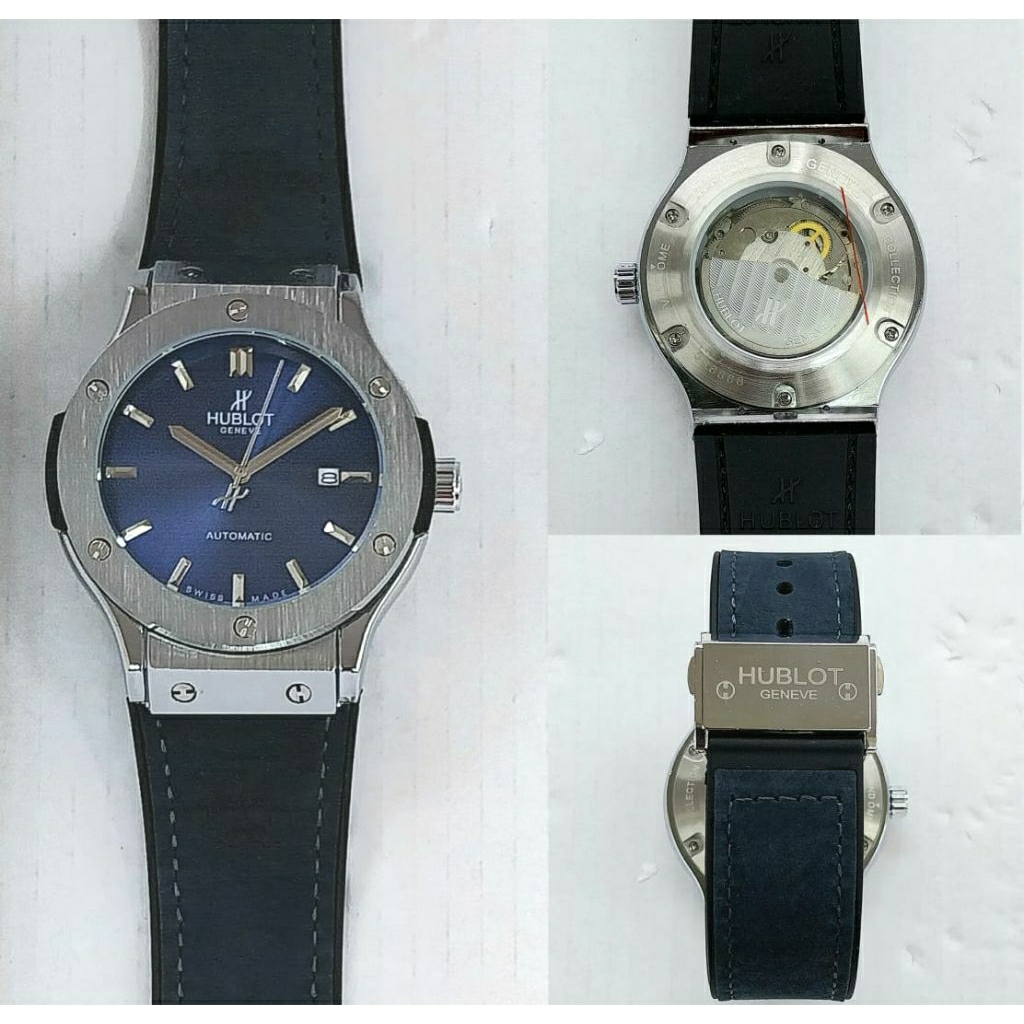 Jam Tangan Pria Wanita Hublot Tali RubberDm 4,2cmMesin otomatis Tanggal aktif