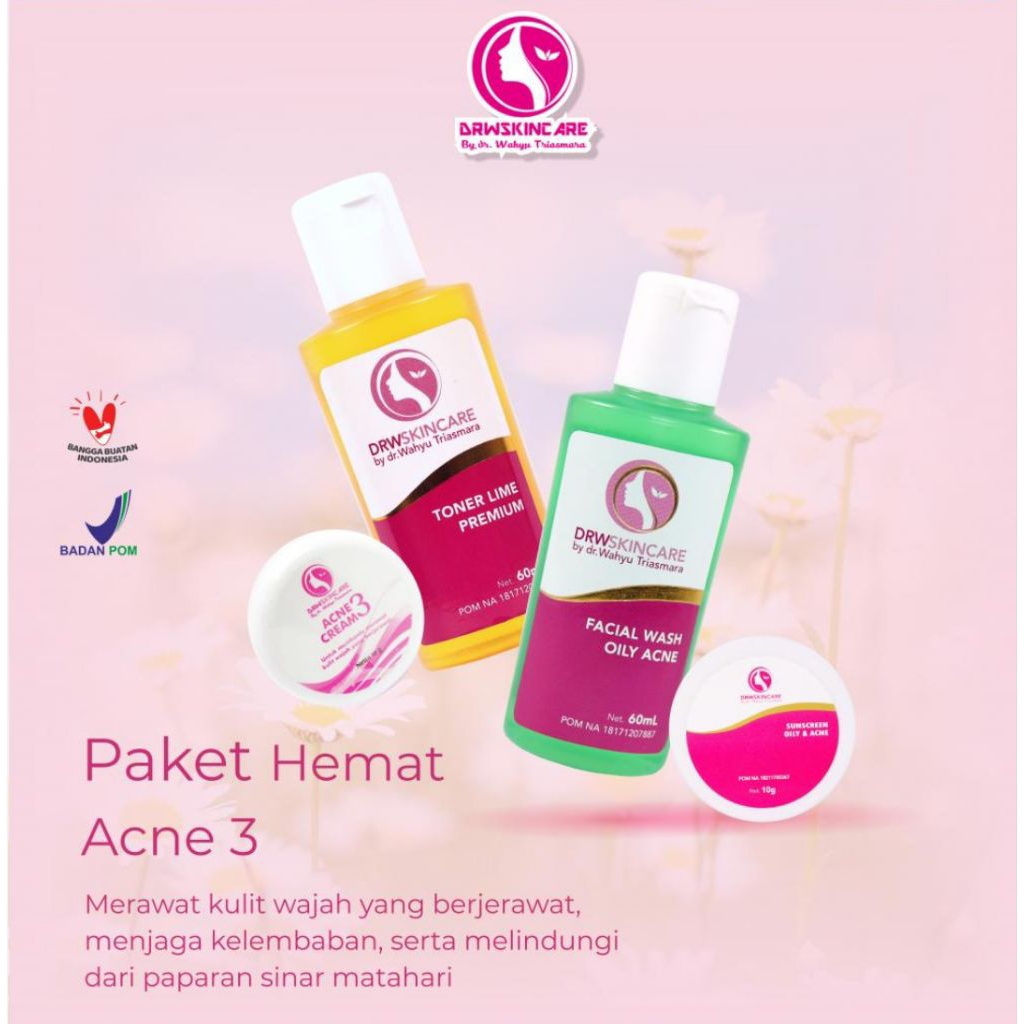 DRW Skincare Paket Wajah Hemat  [ Cream Flek Hitam / Kusam / Jerawat radang / Beruntus ]