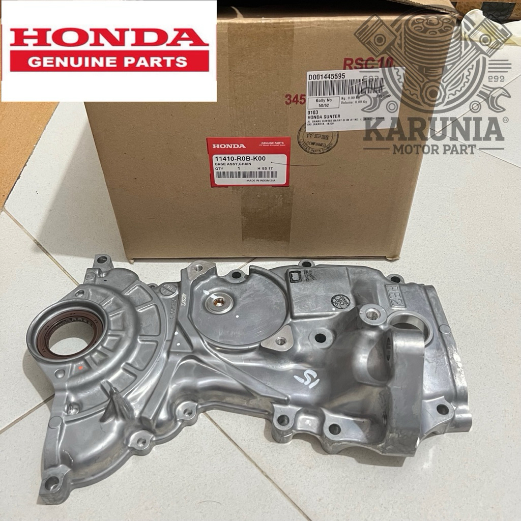Tutup Cover Rantai Timing pompa oli mesin Honda Mobilio BRV Brio Genuine