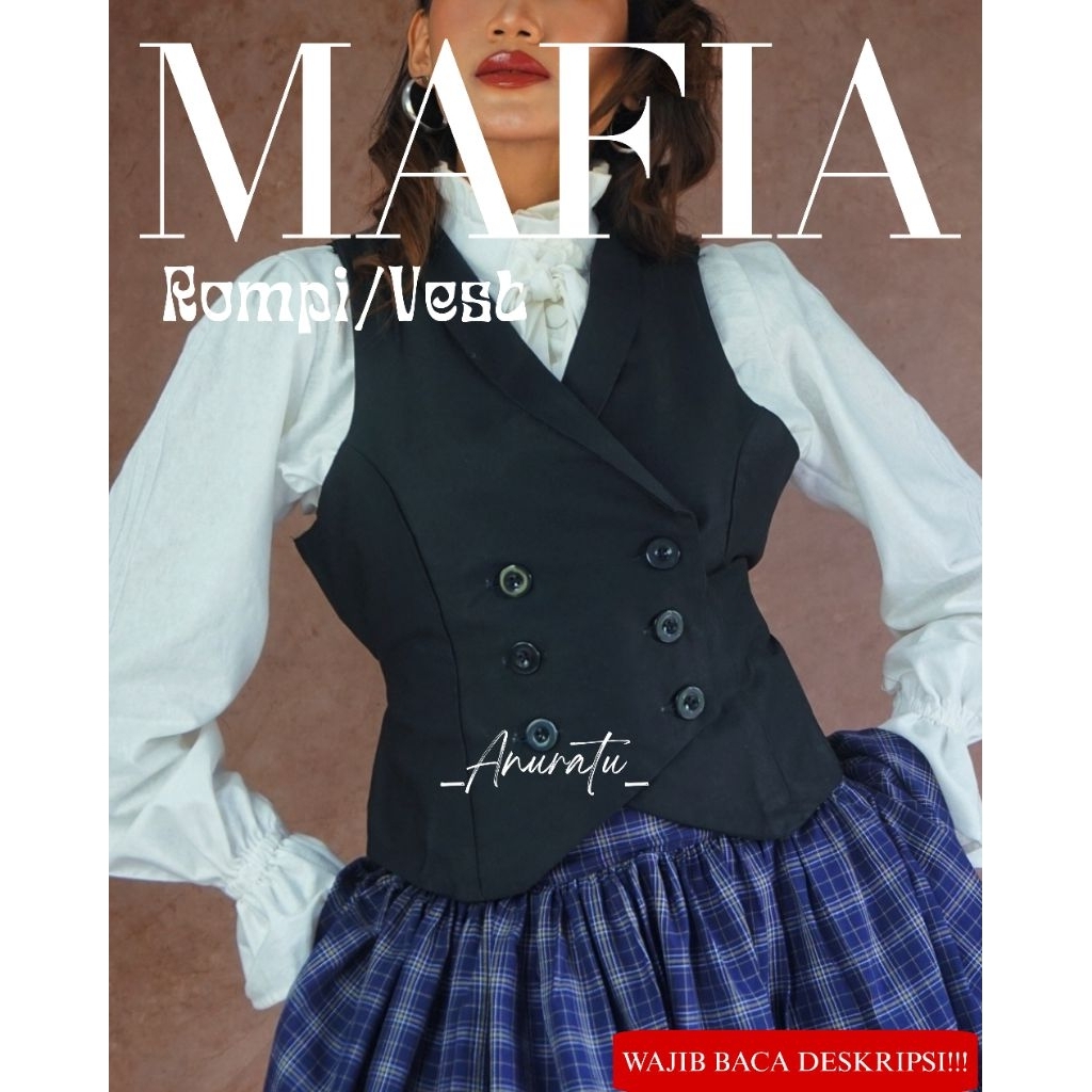 MAFIA Vest Wanita Vintage Aesthetic Retro|Anuratu Store Official