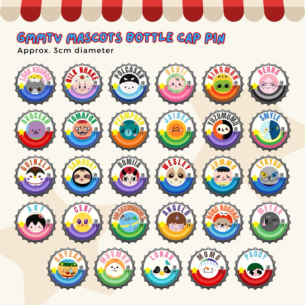 beikcle - GMMTV Mascots Bottle Cap Pin