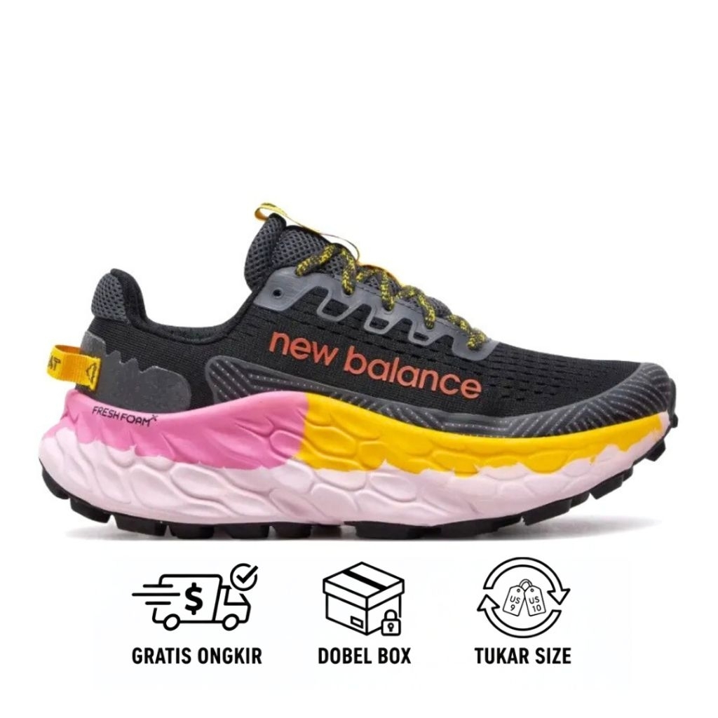 Sepatu Wanita NB Fresh Foam X More Trail V3 Black Pink Yellow