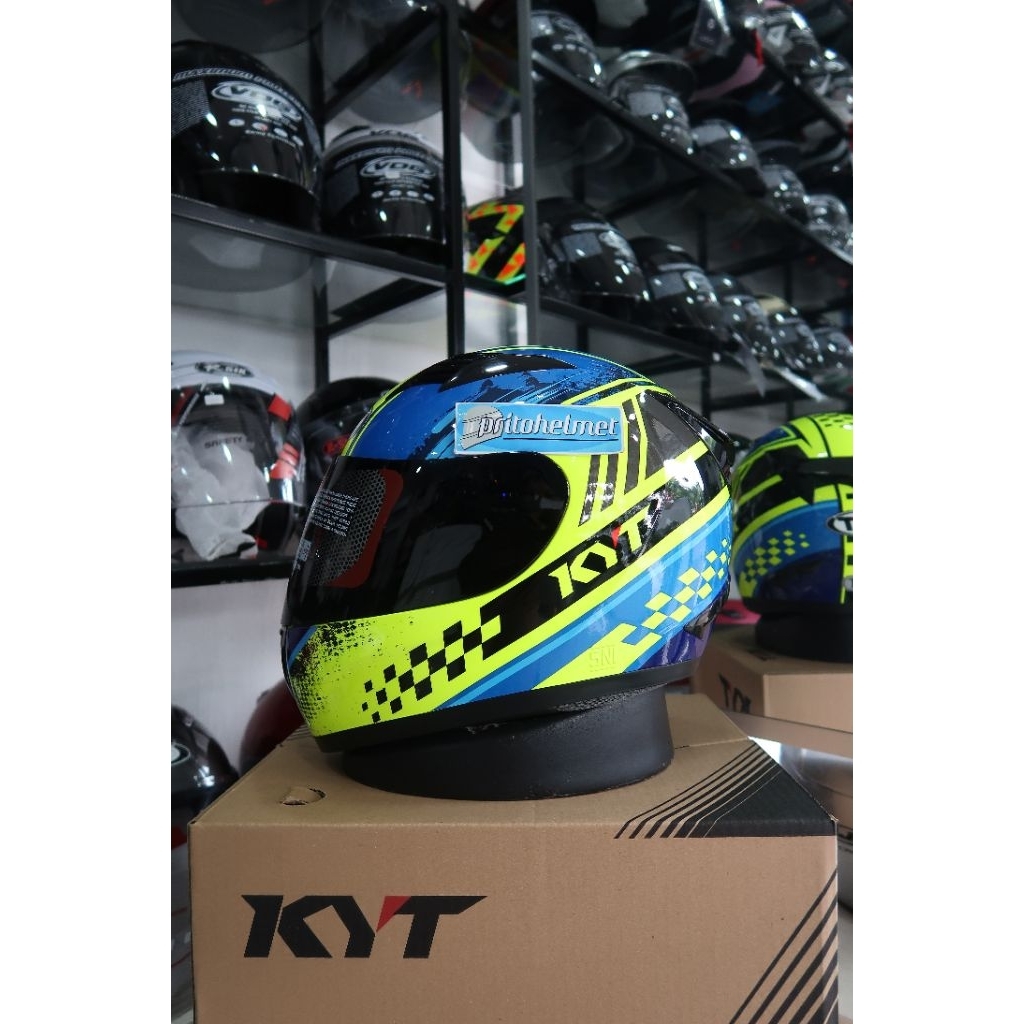 KYT R10 Seri 4 Yellow Black Blue