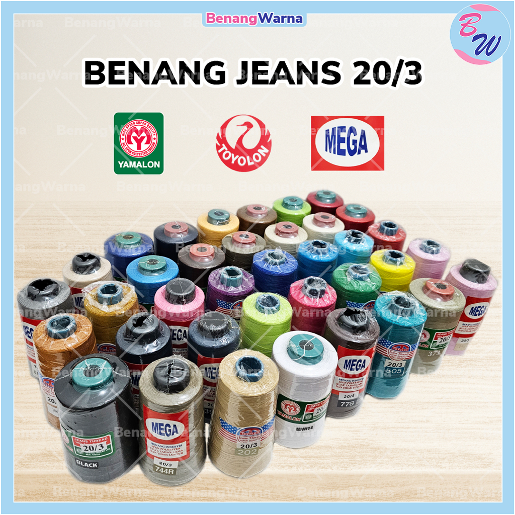Benang Jahit Jeans 20/3 Yamalon Toyolon Mega Per Cone