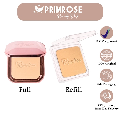 REVELINE Brightening Two Way Cake Makeup Bedak Padat: Ivory, Natural, Tropical 14gr