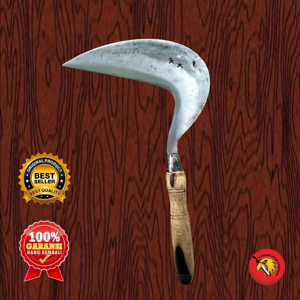 Arit/Sabit Rumput Super Tajam Siap Pakai Baja Murni Asli Original [ CAP BINTANG BINTANG ]