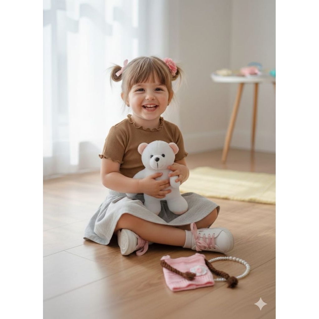 KESLY TOP...Kaos anak perempuan 1-5 tahun Korea Style dari bahan rib knit