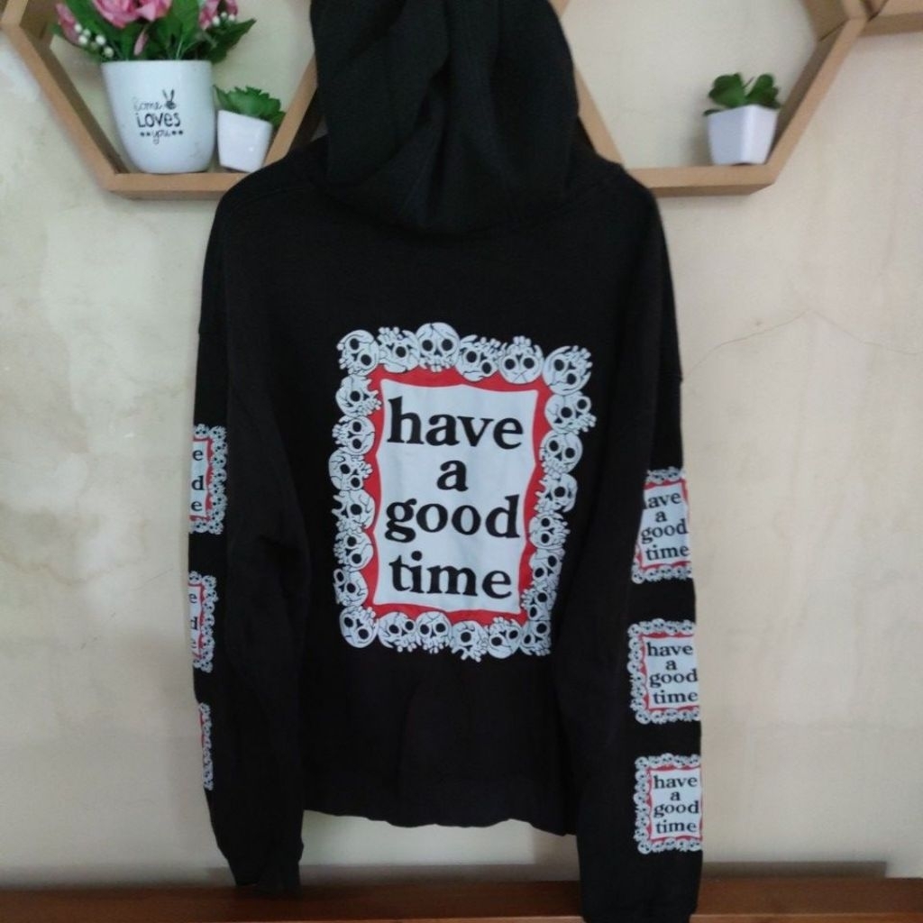 Zip Hoodie Have a Good Time Skull Big Logo Spell Out (Ultra Rare)