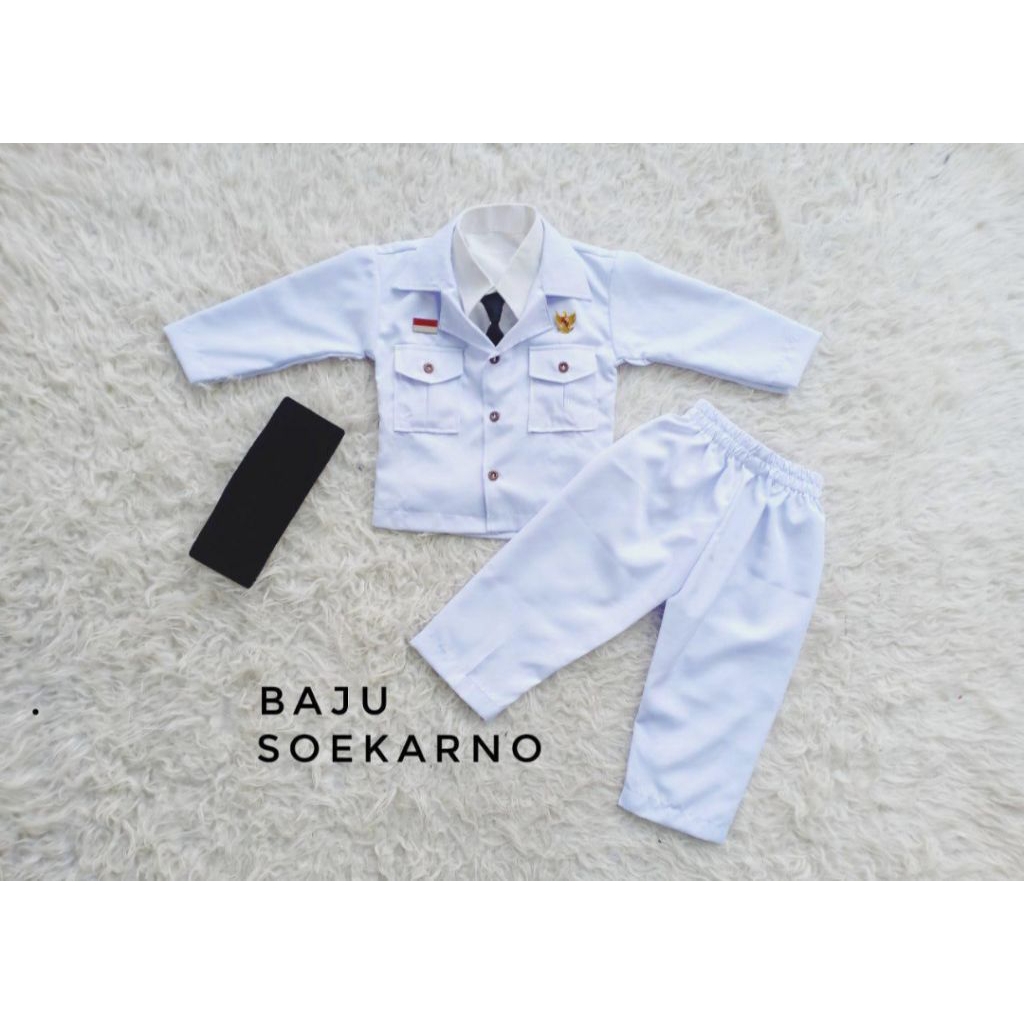 BAJU SOEKARNO VERSI JUNIOR/KOSTUM TEMA PAHLAWAN ANAK/KOSTUM KARNAVAL/KOSTUM ANAK LAKI-LAKI/KOSTUM PH